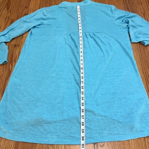 J. Jill Linen Blue Relaxed Portofino Knit tank & Open long sleeve Cardigan 2pcs - Picture 14 of 16